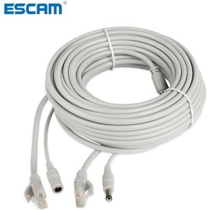 Escam 30M/20M/15M/10M/5M RJ45 + Dc 12V power Lan Kabel Cord Netwerk Kabels Voor Cctv Netwerk Ip Camera