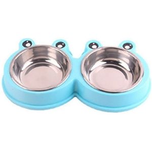 Dubbele Pet Kat Bowls Duurzaam Rvs Non-Slip Feeder Voor Small Medium Honden Katten Voedsel Water Voeden Huisdieren kom Accessoires