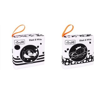 Tumama Kids Baby baby doek boek 3PCS zwart en wit doek boek Kinderwagen Opknoping Speelgoed Vroeg Leren Educatief speelgoed