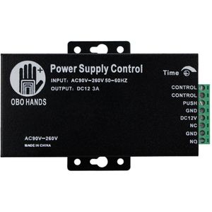 5A Metalen Toegangscontrole Systeem Voeding Schakelaar DC12V/3A AC90V-260V Ingang NO/NC Vertraging voor alle soorten Elektronische Lock K80