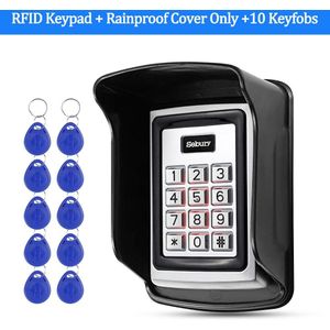 Standalone Metalen Toegangscontrole Toetsenbord Rfid Toetsenbord Waterdicht Cover Controller 10 Stuks Keyfobs Voor Deur Toegangscontrole Systeem