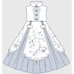 Origineel Gothic Chinese Lolita Jurk Vrouwen Kawaii Kleding Loli Ronde Hals Lange Mouw