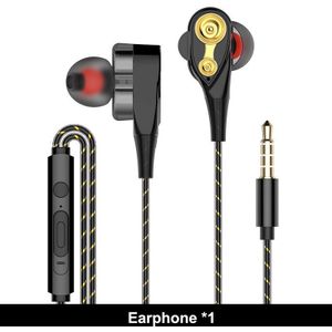 Ptm P22 Dubbele Unit Drive Oortelefoon Hoofdtelefoon Super Bass Subwoofer Sport Headset Voor Telefoon Samsung Iphone Xiaomi Auriculares MP3