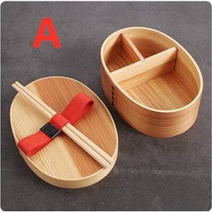 Senior Double-Layer Japanse Bento Box Lunch Box Student Compartiment Lunch Houten Lunchbox Sushi Doos