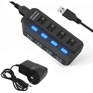 Usb 3.0 Hub Multi 4 7 Poort Expander Usb Splitter Met Power Adapter Voor Macbook Pro Air Xiaomi Pc Computer laptop Accessoires