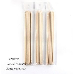 50/30/10Pcs/Houten Stok Cuticle Pusher Oranje Sticks Cuticle Pusher Remover Manicure Sticks Pedicure care Packs Nail Art