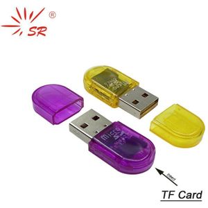 Sr Clear Kauwgom Tf Micro Sd Kaartlezer High-Speed Usb 2.0 Tot 128Gb Adapter Voor pc Tablet Laptop Accessoires Computer