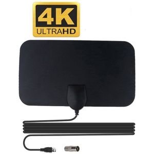 Jtke 4K 25DB High Gain Hd Tv Dtv Box Digitale Tv Antenne Eu Plug 50 Mijl Booster Actieve Indoor antenne Hd Platte