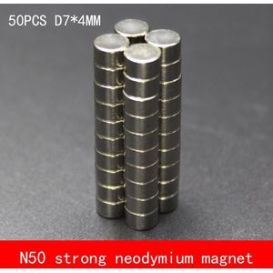 50 STKS D7 * 4mm ronde N50 Sterke magnetische kracht zeldzame aarde Neodymium magneet diameter 7X4 MM