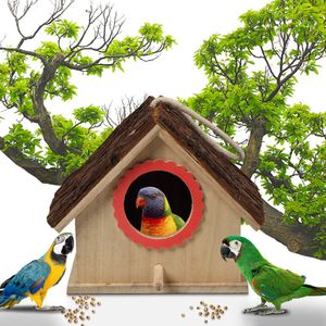 Grote Nest Nest Huis Vogelhuisje Huis Hout Houten Opknoping Staande Vogelhuisje Outdoor Tuin Decor Thuis Vogel Gebruik DE5