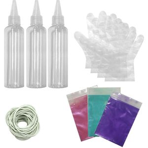 Een Stap Niet Giftig Tafelkleed Craft Tie Dye Kit Handgemaakte Kleurrijke Stof Textiel Elastiekjes Kleuring Voor Kleding Kunst Levert