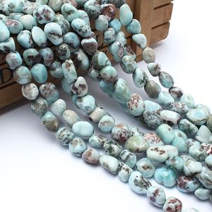 Natuursteen Kralen 8-10mm Onregelmatige Larimar Stenen Kralen Voor Sieraden Maken Armband Ketting 15 inch