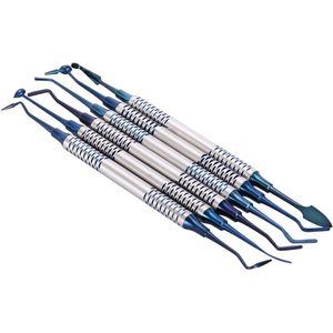 6 Stks/set Dental Instrument Composiet Hars Vullen Spatel Titanium Plated Hoofd Filler