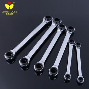 1 Stuk Hebben 4 Grootte Gear Koppel Dopsleutel Set Universele Ratelsleutel Set Dubbele Gear Ring Wrench Set Dubbele ring Wrench