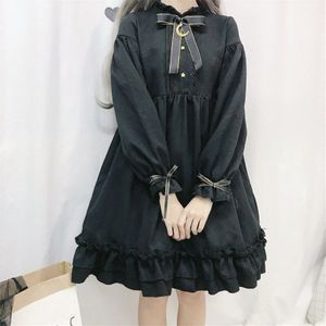 Leuke Zoete Lolita Black Empire Cosplay Outfit Anime Prinses Slanke Jurk Pop Kleding Voor Kawaii Meisjes Japanse Stijl Zwart