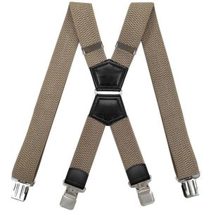 Heavy Duty Bretels 4 Clips X Vormige Met Ijzeren Ring Verstelbare Elastische Jean Broek Broek Riem Werk Jarretel Voor Mannen mode