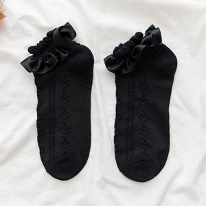 Leuke Ruffle Lolita Sokken Voor Vrouwen Harajuku Lace Stroken Katoenen Sokken Zoete Cosplay Kostuums Prinses Sokken Vrouwelijke Enkel Sox