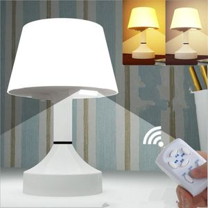 HobbyLane LED USB Oplaadbare 3 Kleuren Dimbare Tafellamp met Afstandsbediening Slaapkamer Bureau Bedlampje Omgevingslicht