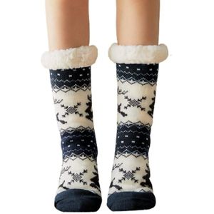 Kerst Super Dikke Sokken Winter Vrouwen Thermische Cozy Fuzzy Slipper Sokken Fleece Gevoerde Antislip Warm Houden Vrouwelijke