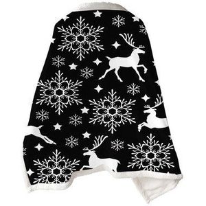 Kerst Gedrukt Vrouwen Poncho Dubbele Deken Mantel Luie Deken Multifunctionele Magic Gooi Deken Air Condirioning Dikke Sjaal