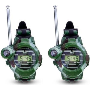 1 Paar Lcd Radio 150M Horloges Walkie Talkie 7 In 1 Kinderen Horloge Radio Outdoor Interphone Speelgoed (Kleur: groen)