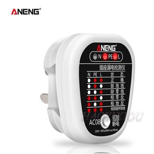 Ac 220V ~ 250V Socket Tester AC08 Draagbare Rcd Plug Stopcontact Circuit Polariteit Detector Socket Lekkage Detector