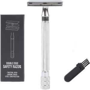 Dubbele Randen Scheermes Mannen Handmatige Scheerapparaten Met 5 Vervanging Messen En 1 Kleine Borstel NIN668