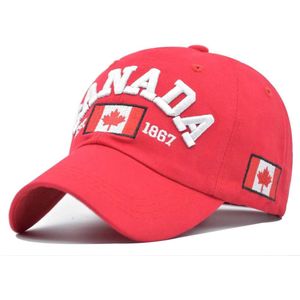 Mannen Baseball Cap Canadese Katoen Vlag Borduren Van Canada Verstelbare Cap Voor Mannen En Vrouwen Blauw Groen Geel Bruin cap