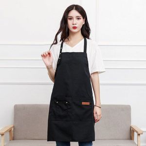 1Pc Schort Waterdichte Black Wasbare Canvas Zakken Schort Butcher Ambachten Bakken Chefs Keuken Koken Bbq Gewoon Thuis Schort