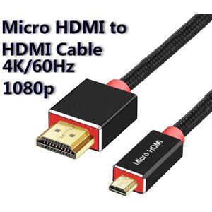 Lungfish Micro Hdmi Naar Hdmi Kabel 2.0 3D 4K 1080P High Speed Hdmi Kabel Adapter 1M 1.5M 2M 3M Voor Hdtv PS3 Xbox Pc Camera