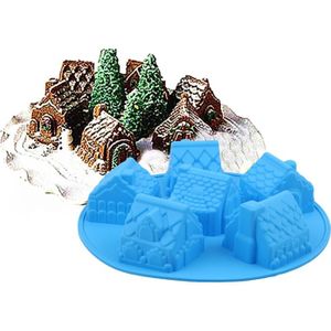 Handige Silicone DIY Mold met 6 Modules en Huis Type voor Maken Ice Cube Candy Chocolate Cake Cookie