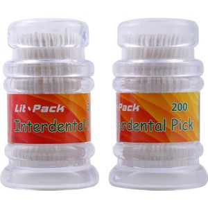 Lit-Pack Plastic Dubbele Hoofd Tandenstoker Interdentale Tandenstoker Oral Care