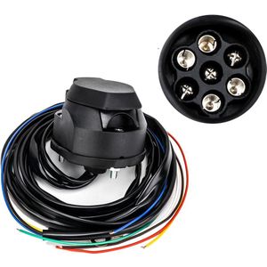 Tirol T25557 P3 7 Pin Trailer Socket Doos PVC met Waterdichte met 1.5m Kabel 12V Europa Trailer Connector