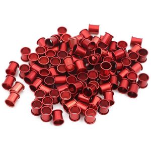 100 pcs Duif Vogel Aluminium Voet Ring Vogel Carriers Identificatie binnendiameter 8mm Lengte 10mm Heldere Kleuren BirdFoot rin