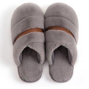 Winter Koppels Katoen Thuis Slippers Effen Kleur Mannen Comfort Boot Antislip Antislip Indoor Slippers Pluche Slipper Platform Schoen