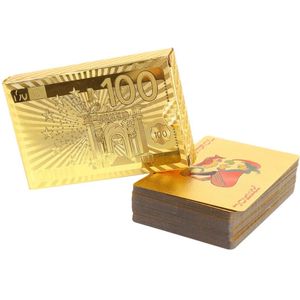 24K Gold Diamond Folie Poker Carta Luxe Speelkaarten Waterdicht Dek Van Kaarten Plastic Speelkaarten In/Outdoor game