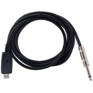 10FT Usb Gitaar Kabel Tot 1/4 Inch Ts Mono Jack Connector Cord,Adapter Voor Instrumenten Opname Zingen