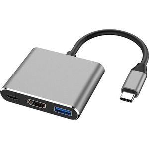 Usb 3.1 Type-C Naar Hdmi USB-C Multipoort Adapter 3 In 1 Kabel Converter 4K 1080P Voor telefoon Laptop Met Hdmi-poort