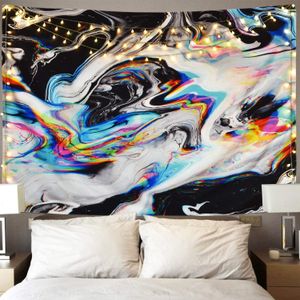 Luckyyj Kleurrijke Gouache Tapestry Psychedelische Kunst Wandtapijt Marmeren Werveling Wandtapijten Natuurlijke Landschap Trippy Tapijt Voor Kamer