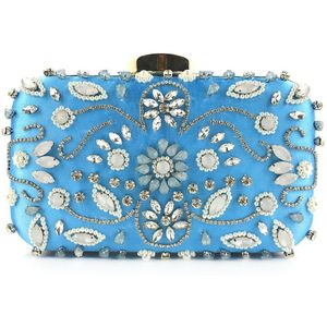 Women Vintage Floral Handbag Wedding Bag for Female Chain Shoulder Diamond Party Wallet Bolsa Feminina Purse Evening Clutch Flap