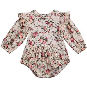 Pasgeboren Peuter Kids Baby Baby Meisjes Ruches Bloemen Romper Jumpsuit Outfits Kleding 0-18M