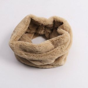 Herfst Winter Warm Faux Fur Sjaal Ring Vrouwen Dames Effen Kleur Imitatie Kasjmier Wol Hals Sjaals