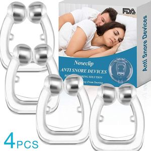 Silicone Magnetische Anti Snore Stop Snurken Nose Clip Sleep Lade Slapen Aid Apneu Guard Night Apparaat Met Case