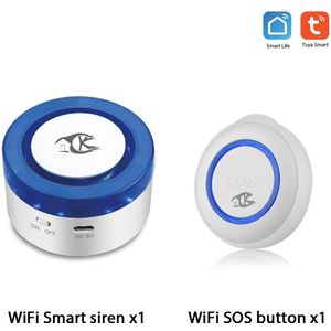 Tuya Wifi Sos Paniekknop Alarm Thuis Alarmsysteem Sensor Met Smart Alarm Sirene