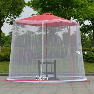 Zwarte Paraplu Cover Klamboe Screen Voor Patio Tafel Paraplu Tuin Dek Meubels Ritssluiting Mesh Cover 300x230cm