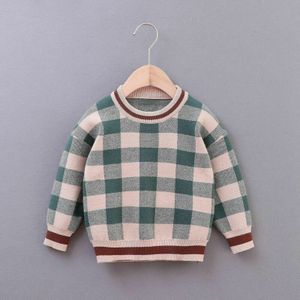 Baby Kids Jongen Mode Toevallige Truien Herfst Winter Lange Mouwen Plaids Sweatshirts Trui