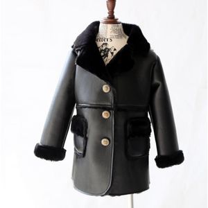 Winter Kinderen Faux Leather Suede Jas Zwart PU Lederen jassen Meisjes Jongens Faux Lederen jassen Uitloper Kids Patchwork Jas Y46