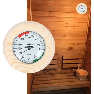 14.5X3Cm Ronde Digitale Sauna Houten Thermometer Hygrometer 2 In 1 Indoor Vochtigheid Temperatuur Measuremefor Sauna Hotel club