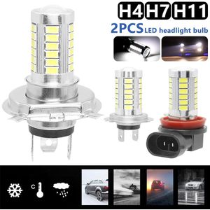 H4 Led Fog Light Lamp Auto Koplamp Koud Wit 33 Smd 5630 5730 Gloeilamp Auto Auto Mistlamp Koplamp 12V Dc