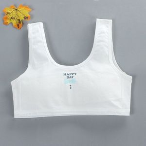Teenages Meisjes Beha Kind Gelukkige Dag Letters Print Lingerie Sport Tank Vest Mid-Leeftijd Brasserie Onderkleding Met Pad Cup voor 7-12T